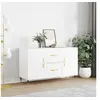 Image de Buffet blanc 100x36x60 cm bois d ingénierie
