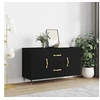 Image de Buffet noir 100x36x60 cm bois d ingénierie
