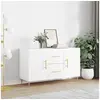 Image de Buffet blanc 100x36x60 cm bois d ingénierie
