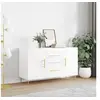 Image de Buffet blanc brillant 100x36x60 cm bois d ingénierie