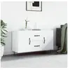 Image de Buffet blanc 100x36x60 cm bois d ingénierie