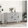 Image de Buffet, Armoire de Rangement avec Pieds, Meuble de Rangement, Organisateur Salon Salle de Séjour, Moderne, Gris Béton Bois d'Ingénierie
