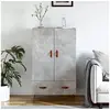 Image de Buffet haut gris béton 69,5x31x115 cm bois d'ingénierie828208