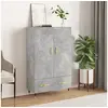 Image de Buffet haut gris béton 69,5x31x115 cm bois d'ingénierie828216