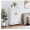 Image de Buffet haut blanc brillant 69,5x31x115 cm bois d'ingénierie828238