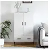 Image de Buffet haut blanc brillant 69,5x31x115 cm bois d ingénierie