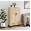 Image de Buffet Haut, Armoire Latérale avec Pieds et Portes, Meuble de Rangement, Organisateur de Salon Intérieur, Moderne, Chêne Sonoma Bois d'Ingénierie