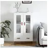 Image de Buffet haut blanc 69,5x31x115 cm bois d ingénierie