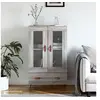 Image de Buffet Haut, Armoire avec Pieds, Meuble de Rangement avec Portes, Organisateur de Salon Intérieur, Moderne, Sonoma Gris Bois d'Ingénierie