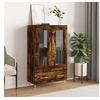 Image de Buffet Haut, Armoire de Rangement avec Pieds, Meuble de Rangement, Organisateur Salon Salle de Séjour, Moderne, Chêne Fumé Bois d'Ingénierie