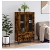 Image de Hoge kast 69,5x31x115 cm bewerkt hout gerookt eikenkleurig828305
