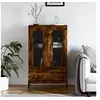 Image de Buffet Haut, Armoire de Rangement avec Pieds, Meuble de Rangement, Organisateur Salon Salle de Séjour, Moderne, Chêne Fumé Bois d'Ingénierie 828313