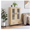 Image de Buffet Haut, Armoire de Rangement avec Pieds, Meuble de Rangement, Organisateur Salon Salle de Séjour, Moderne, Chêne Sonoma Bois d'Ingénierie
