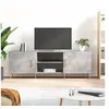 Image de Meuble TV, Armoire de Télévision avec 4 Compartiments, Meuble Télé avec Pieds Salle de Séjour, Moderne, Gris Béton Bois d'Ingénierie