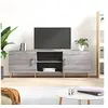 Image de Meuble TV, Armoire de Télévision avec 4 Compartiments, Meuble Télé avec Pieds Salle de Séjour, Moderne, Gris Sonoma Bois d'Ingénierie