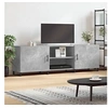 Image de Meuble TV, Armoire de Télévision avec 4 Compartiments, Meuble Télé avec Pieds Salle de Séjour, Moderne, Gris Béton Bois d'Ingénierie