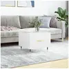 Image de Table basse blanc brillant 50x50x40 cm bois d'ingénierie829352
