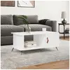 Image de Table basse blanc 90x50x40 cm bois d ingénierie