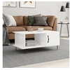 Image de Table basse Blanc brillant 90x50x40 cm Bois d ingénierie