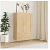 Image de Buffet Haut, Armoire Latérale, Meuble avec Rangement, Organisateur de Salon Salle de Séjour, Moderne, Chêne Sonoma Bois d'Ingénierie