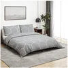 Image de Ensemble de housse de couette Gris 200x200 cm Coton
