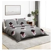 Image de Ensemble de housse de couette Gris 140x200 cm Coton