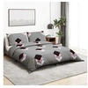 Image de Ensemble de housse de couette Gris 200x200 cm Coton