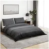 Image de Ensemble de housse de couette gris foncé 200x220 cm Coton 136487
