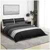 Image de Ensemble de housse de couette noir et blanc 220x240 cm Coton 136497