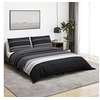 Image de Ensemble de housse de couette noir et blanc 155x220 cm Coton