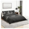 Image de Ensemble de housse de couette Noir 200x200 cm Coton