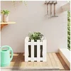Image de Jardinière avec design de clôture blanc 40x40x40 cm pin massif 832448