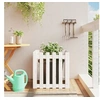 Image de Jardinière avec design de clôture blanc 60x60x60 cm pin massif 832458