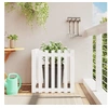 Image de Jardinière avec design de clôture blanc 70x70x70 cm pin massif 832463