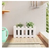 Image de Jardinière avec design de clôture blanc 60x30x30 cm pin massif 832468