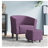 Image de Fauteuil Cabriolet avec Repose-pied, Chaise avec Accoudoirs, Canapé avec Dossier, Siège Rembourré Salon Chambre, 356440