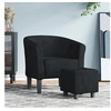 Image de Kuipstoel met voetenbank velours noir