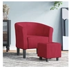 Image de Chaise cabriolet avec repose pied rouge bordeaux velours
