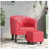 Image de Chaise cabriolet avec repose pied rouge similicuir