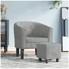 Image de Fauteuil avec repose pied gris clair velours