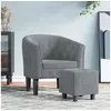 Image de Fauteuil avec repose pied gris foncé velours