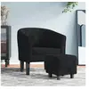 Image de Fauteuil avec repose pied noir velours