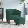 Image de Fauteuil avec repose pied vert foncé velours