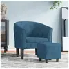 Image de Fauteuil avec repose pied bleu foncé velours