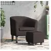 Image de Fauteuil avec repose pied marron similicuir