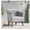 Image de Fauteuil Cabriolet, Chaise avec Accoudoirs, Canapé avec Dossier, Siège Rembourré, Meuble de Salon Chambre Bureau, Argenté Similicuir 356498