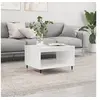 Image de Table Basse, Table d'Appoint avec Pieds, Bout de Canapé avec Rangement, Meuble de Salle de Séjour, Moderne, Blanc Bois d'Ingénierie 829244