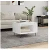 Image de Table Basse, Table d'Appoint avec Pieds, Bout de Canapé avec Rangement, Meuble de Salle de Séjour, Moderne, Blanc Bois d'Ingénierie