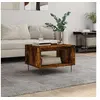 Image de Table Basse, Table d'Appoint avec Pieds, Bout de Canapé avec Rangement, Meuble de Salle de Séjour, Moderne, Chêne Fumé Bois d'Ingénierie