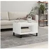 Image de Table Basse, Table d'Appoint avec Pieds, Bout de Canapé avec Rangement, Meuble de Salle de Séjour, Moderne, Blanc Bois d'Ingénierie